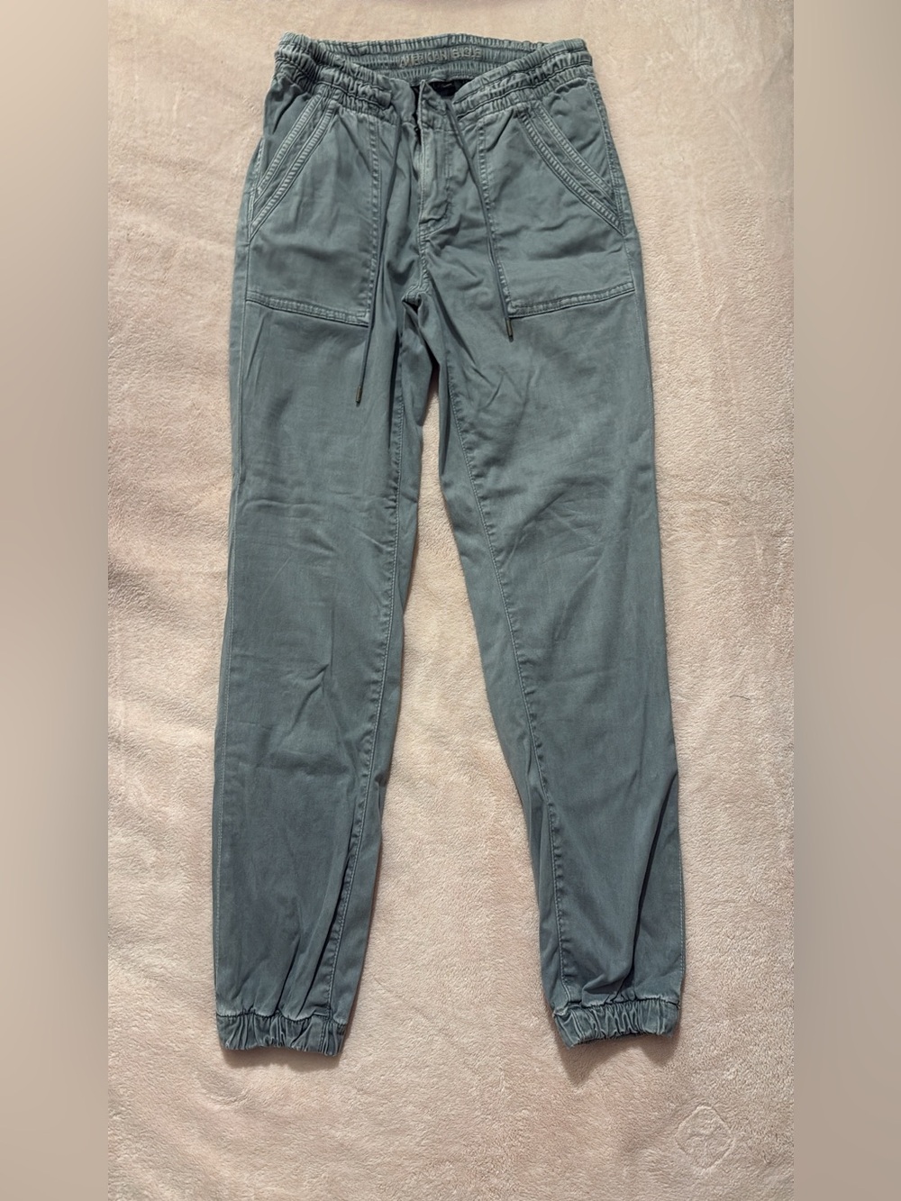 Casual Drawstring Jogger Pants - Slate Green